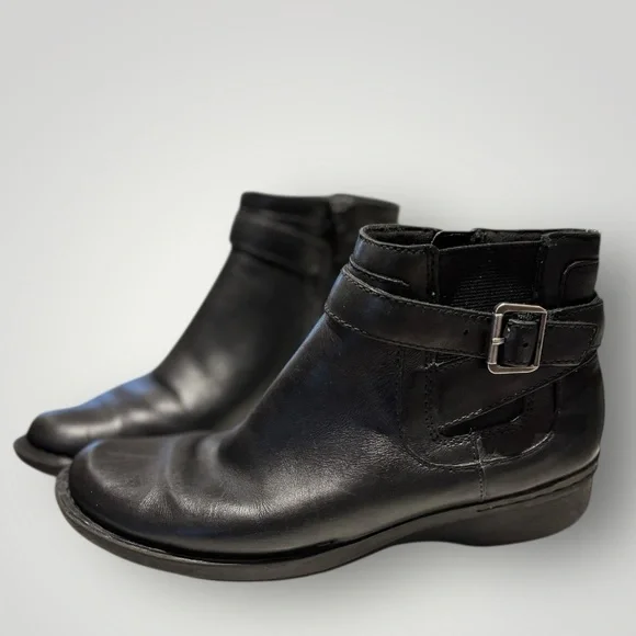 Clarks Leather Winter Ankle Boots Side Zipper Women’s Size 6 - Picture 2 of 7